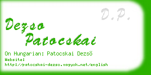 dezso patocskai business card