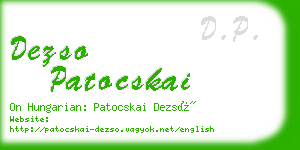 dezso patocskai business card